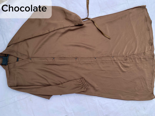 Front Button Open Abaya With Belt