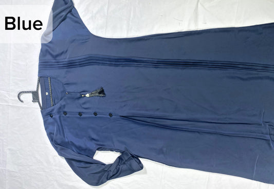 Elegant Abaya with Pleated Flare & Tassel Design